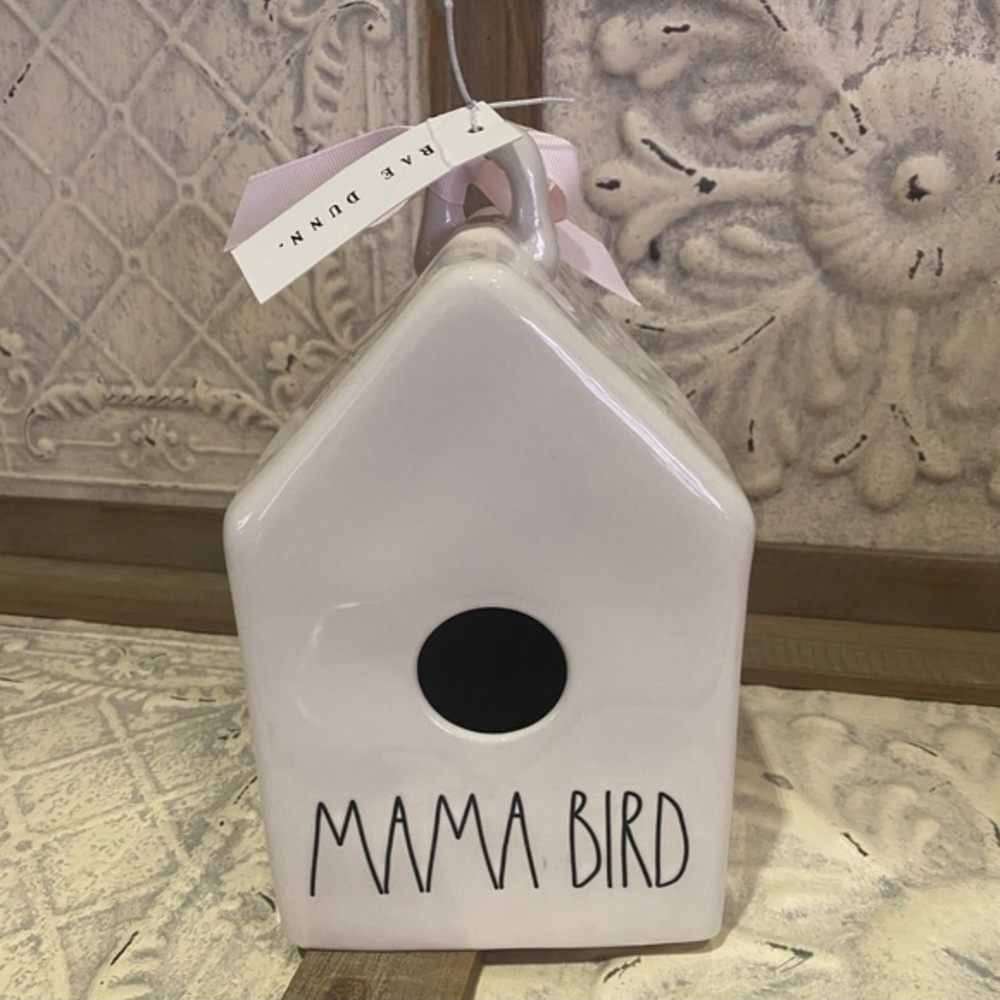 Rae Dunn Soft Pink 'Mama Bird' Birdhouse